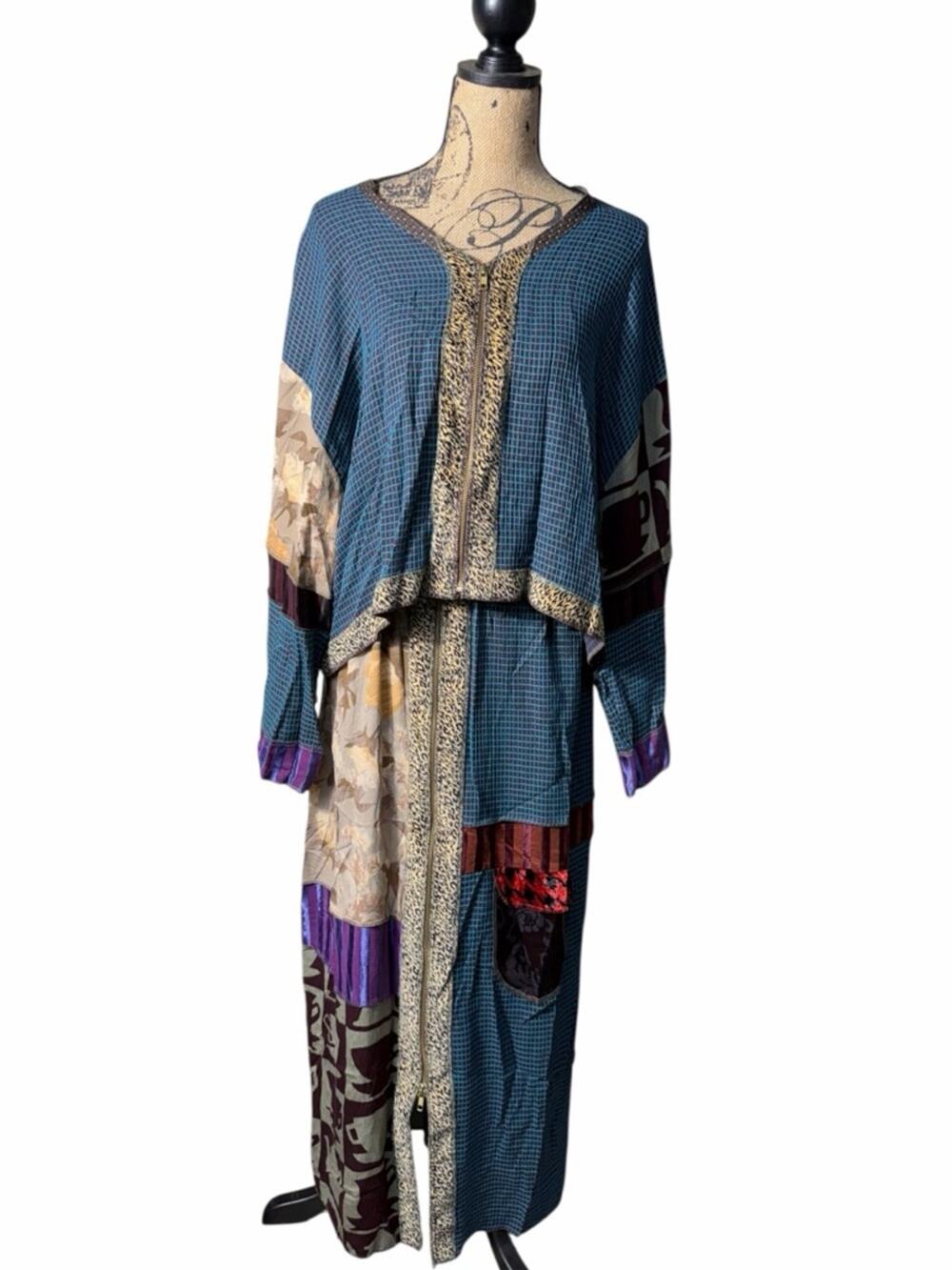 Nothing Matches Patchwork Set Boho Avant-Garde Skirt + Jacket Artsy Small/Medium